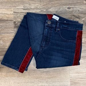 Velvet Stripe Slim Pocket Skinny Jeans Dark Indigo
